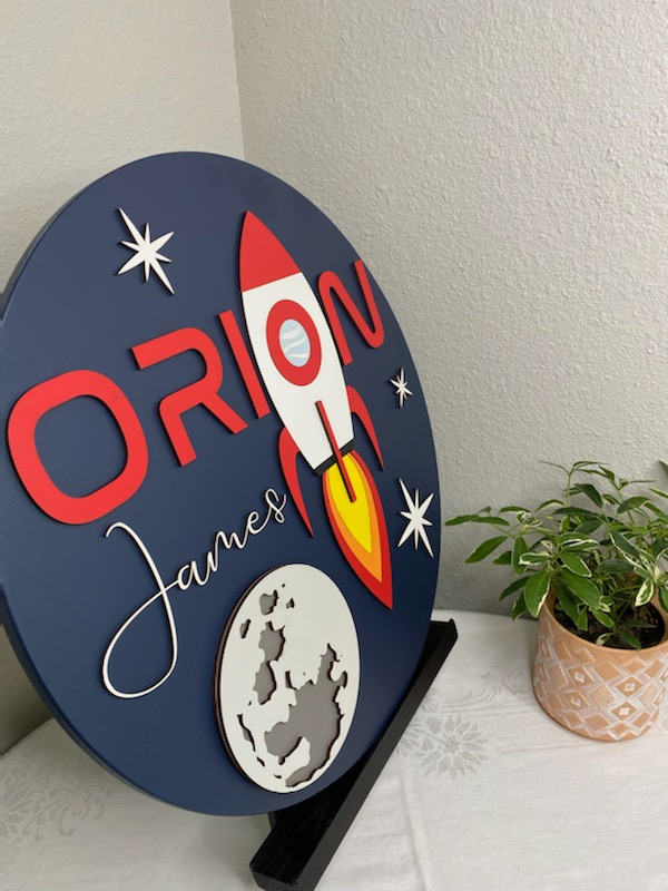 Personalized Space Themed Wall Round