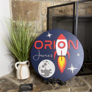 Personalized Space Themed Wall Round