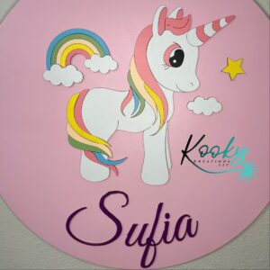 Personalized Unicorn Wall Round