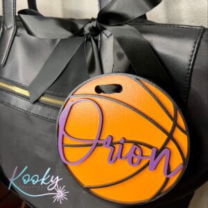 3D Personalized Basketball Bag Tag | Personalized Basketball Bag Charm | Bogg Bag Tag | Personalized Basketball Charm
