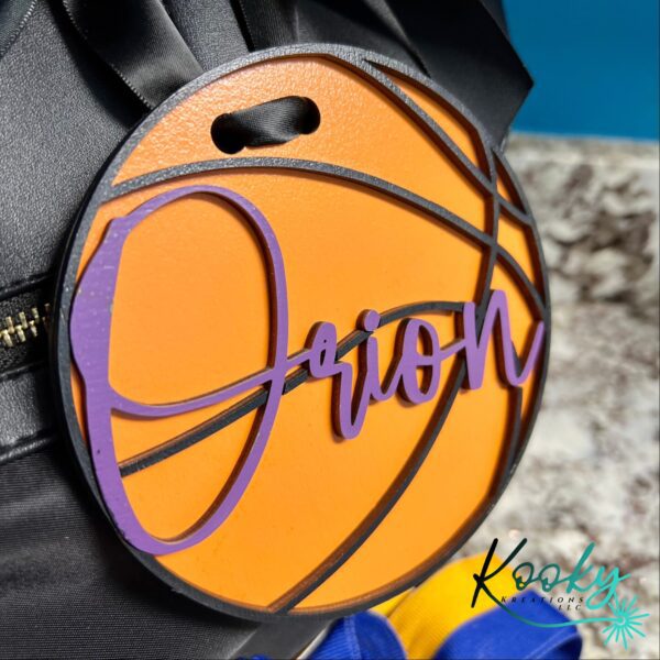 3D Personalized Basketball Bag Tag | Personalized Basketball Bag Charm | Bogg Bag Tag | Personalized Basketball Charm
