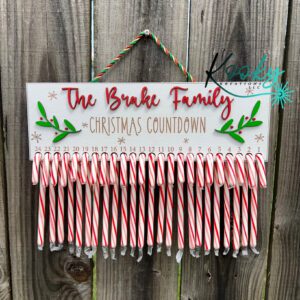 Candy Cane Christmas Countdown | Personalized Christmas Countdown | Christmas Countdown Sign