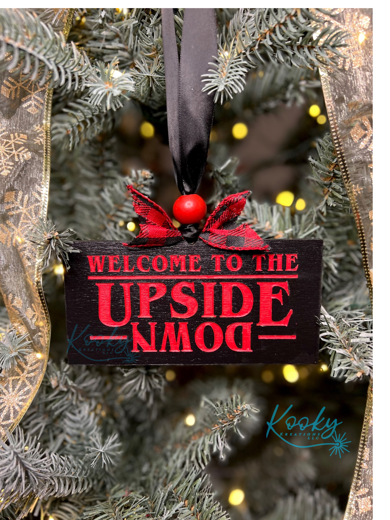 6x3 Welcome to the Upside Down Ornament | Stranger Things Ornament |  Upside Down Ornament - Kooky Kreations, LLC