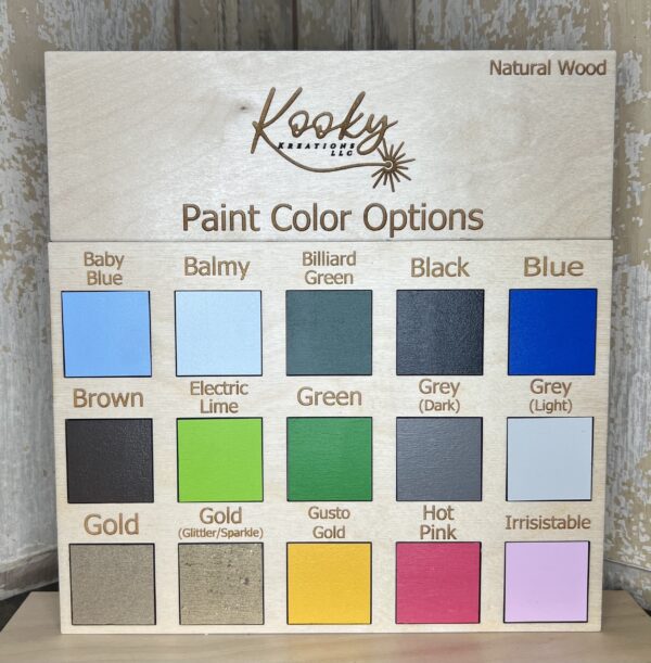 Kooky Kreations, LLC Pant Color Samples 1